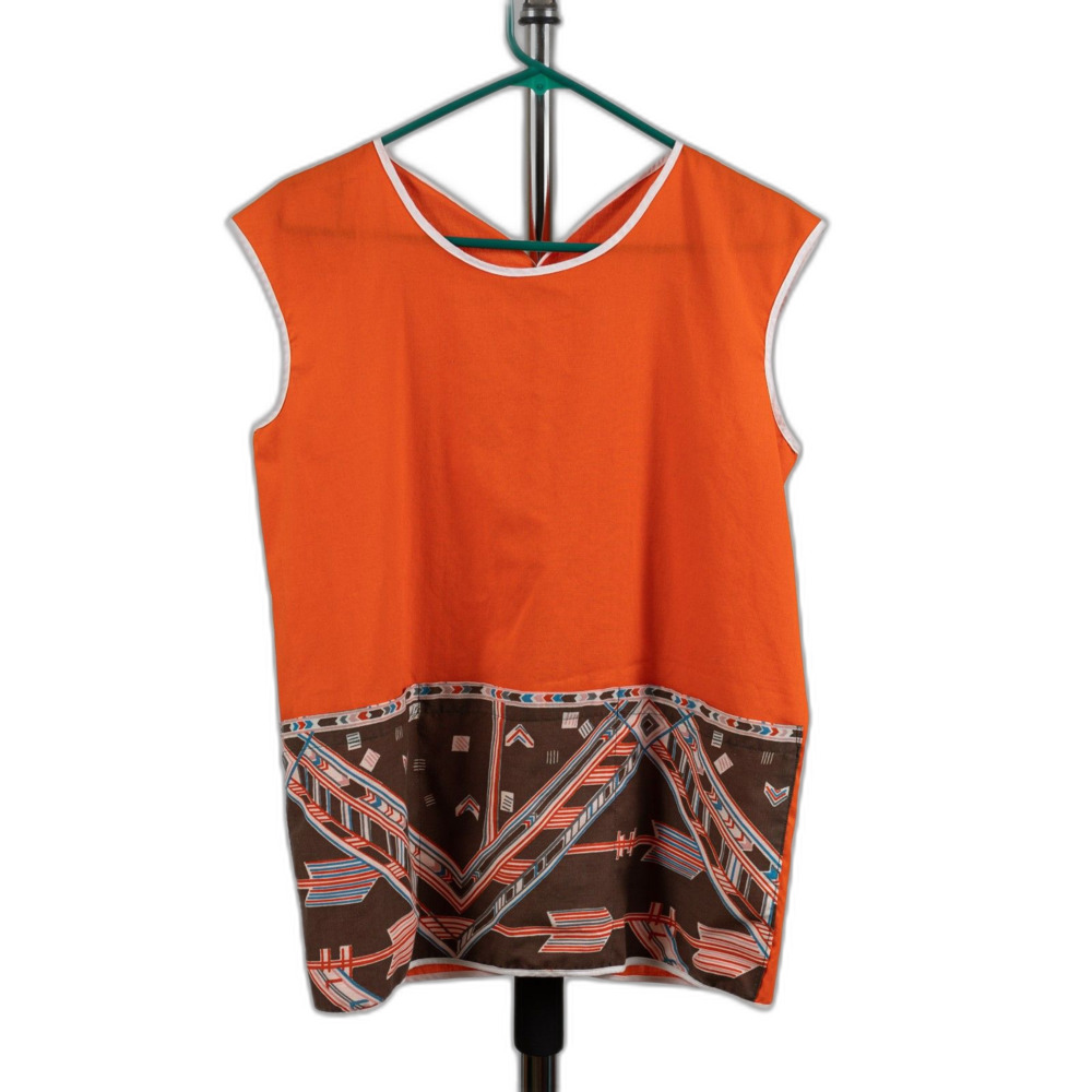 Hand made vintage 70s smock housewife top size M - Picture 3 of 9